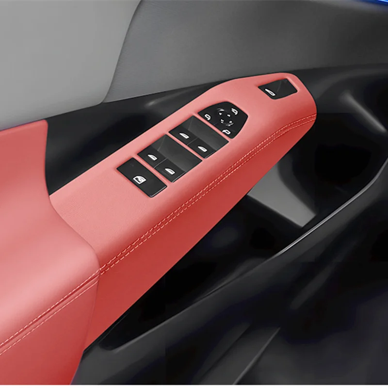 Car Door Armrest Cover Window Control Panel Cover Leather Decorative Cover For BMW X3 G45 2025-2026 Only for Left-hand Drive