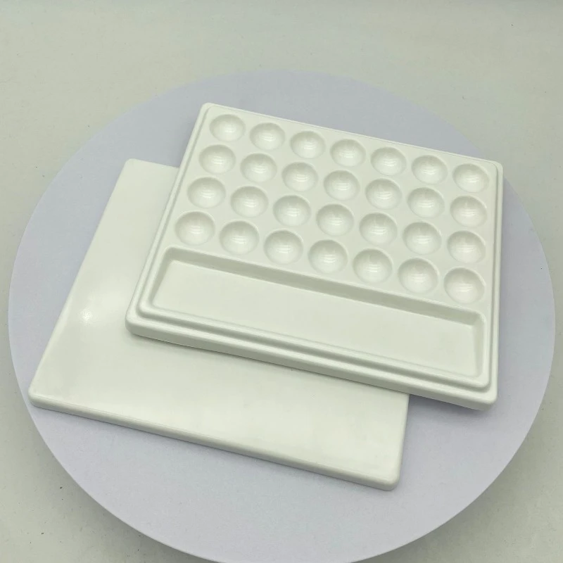 Lab Glazed Tray, Porcelain Coating Plate, Mixing Plate, Palette, Ceramic Insulation and Moisture Preservation Technician Tools