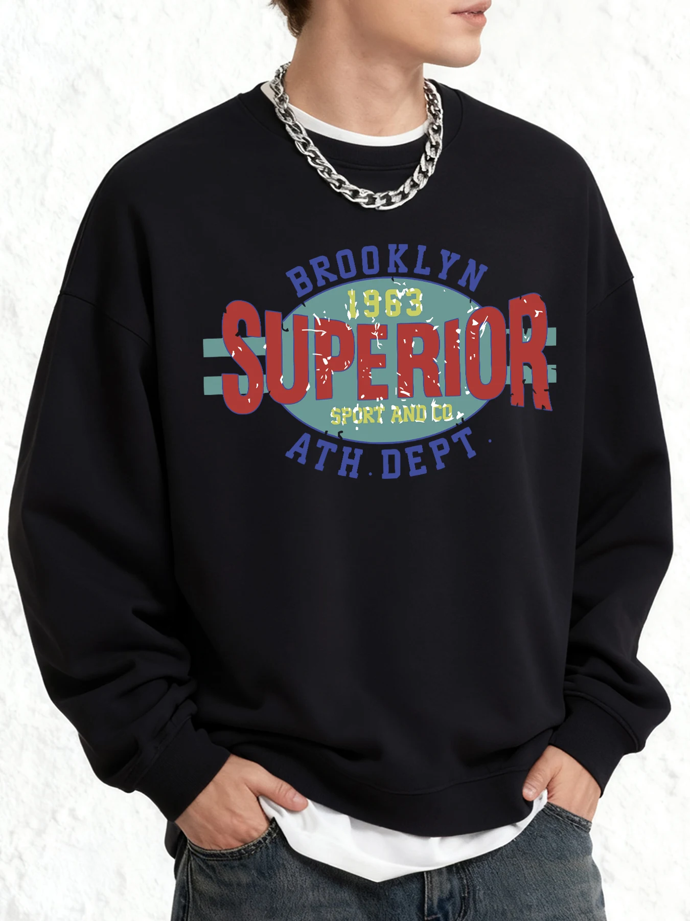Superior New York Brookliyn Sport Print Herren Sweatshirt Mode Soft Top Casual Herbst Pullover O-Ausschnitt Oversize Unisex Kleidung