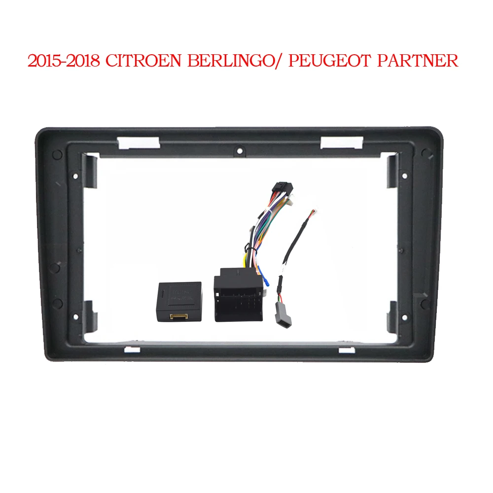 Marco de 9 pulgadas para Citroen Berlingo 2 B9 2008-2019 Peugeot 5008 3008 Partner Cable Canbus Auto ABS Radio panel de salpicadero marco