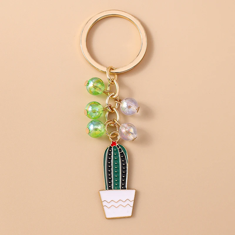 Aihua Niedlicher Wüstenpflanzen-Kaktus-Schlüsselanhänger für Damen und Herren, Schlüsselring, Taschenanhänger, DIY-Rucksackkette, Ringe, Schmuckgeschenke – Detail 7