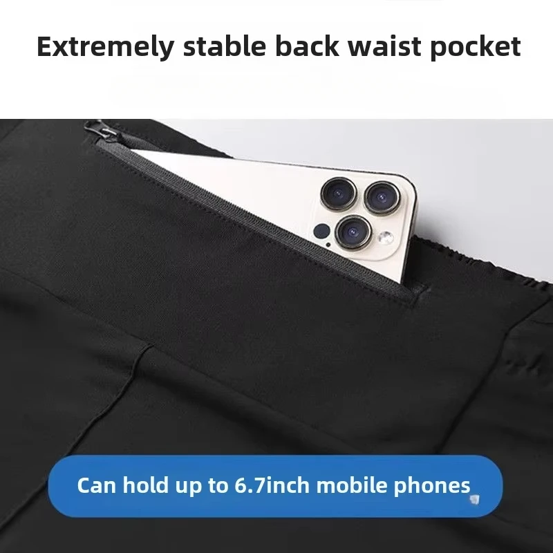 Men Sportswear Set Autumn Winter Fitness Clothes Training Long-sleeved Trousers with Phone Storage Professional Running Clothes