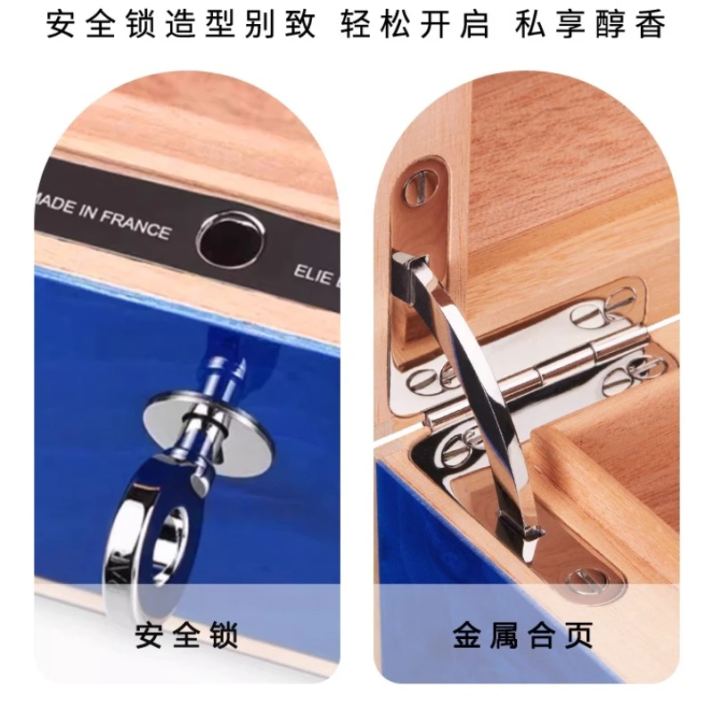 Zigarren-Feuchtigkeitscreme, Königsblau, 75 Stück, Zedernholz, hochwertige Klavierfarbe, alkoholfrei