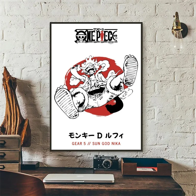 أنيمي قطعة واحدة لوفي الأجهزة الطرفية الملصقات الفن قماش رسم اللوحة للأطفال ديكور غرفة نوم الهدايا غير المؤطرة قماش طباعة HD ملصق