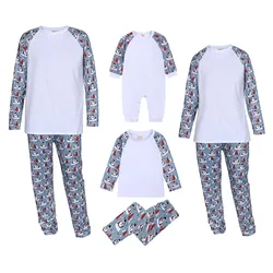 Family Matching Clothing Sublimation Blank Polyester Pajamas Parent-child Matching Homewear Couples For Heat Transfer Print