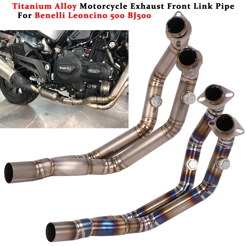 Motorcycle Exhaust Escape Modify Muffler Titanium Alloy Front Link Pipe Connect Original Slip On For Benelli Leoncino 500 BJ500