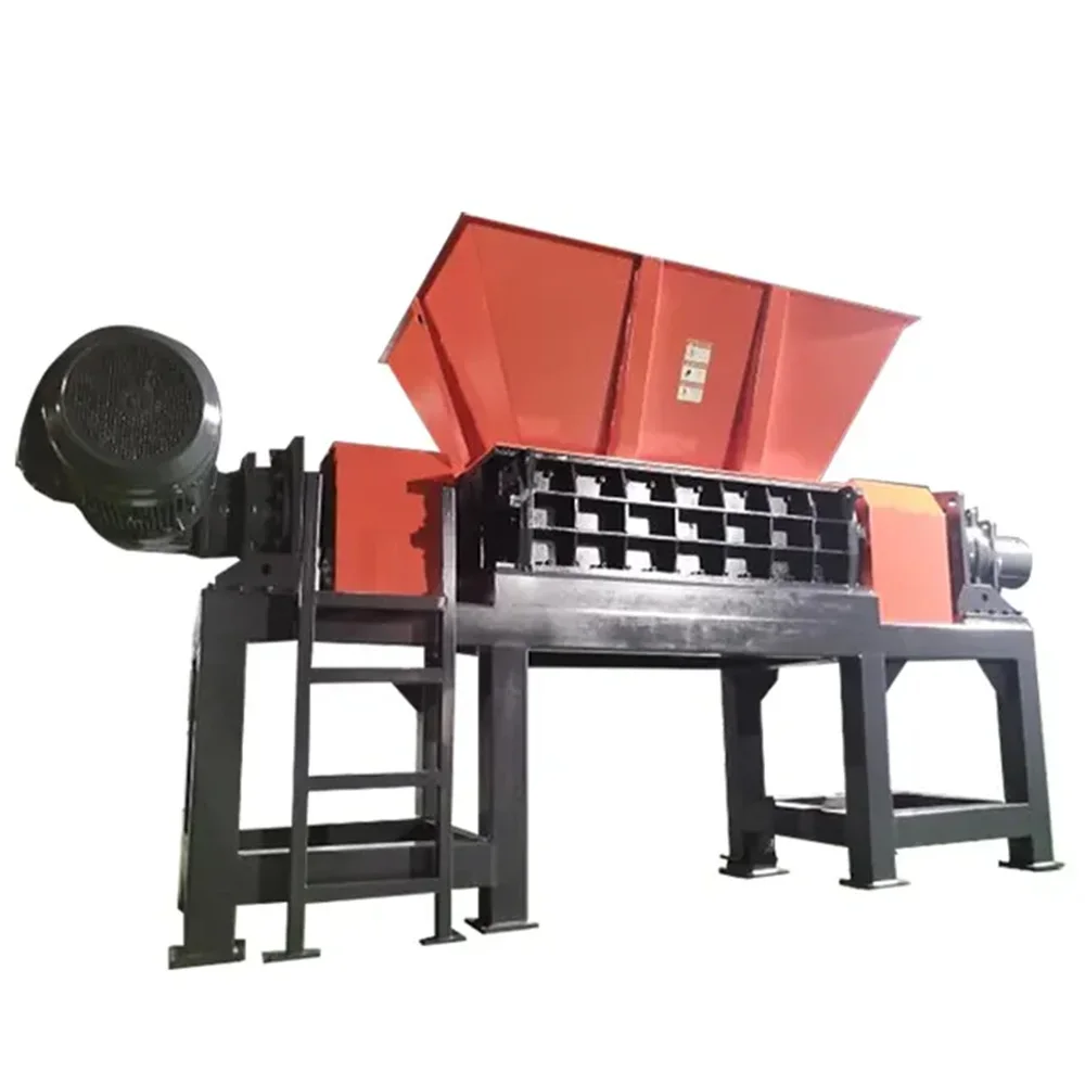 Bag Crushing Grinding Crusher Double Shaft Waste Tire Rubber Plastic Metal Scraps Shredder Cutting Machine