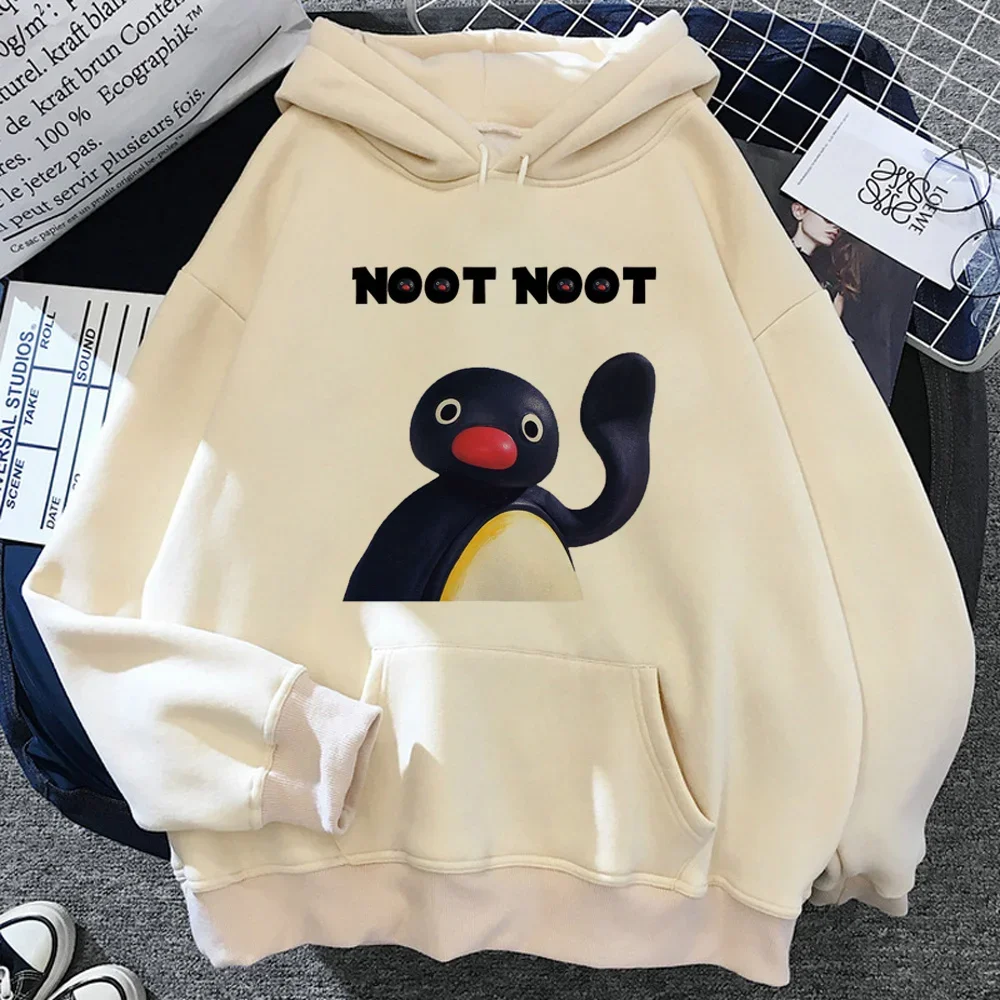 Hoodies Cartoon Pingu Anime Kawaii Women\'s Y2k Casual Print Sweatshirt Autumn Winter Lazy Style Loose Hoodie Fashion Clothing