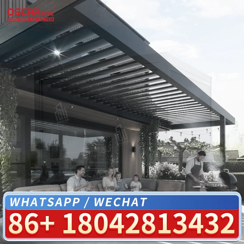 Waterproof Retractable Adjustable Outdoor Canopy Roof for Garden Patio Balcony pergola