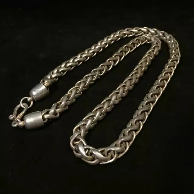 Jewelry Folklore Old Silversmith Handmade Seedling Silver Necklace Neck Jewelry Old Silverware Old Goods Miscellaneous