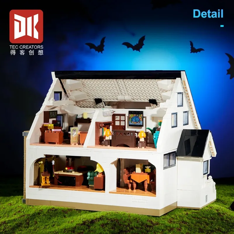 2539ピース クリエイティブ映画ヴァンパイアベラハウスヴィラモデルビルディングブロック LEDライト付きDIY組み立ておもちゃ 子供向けギフトセット