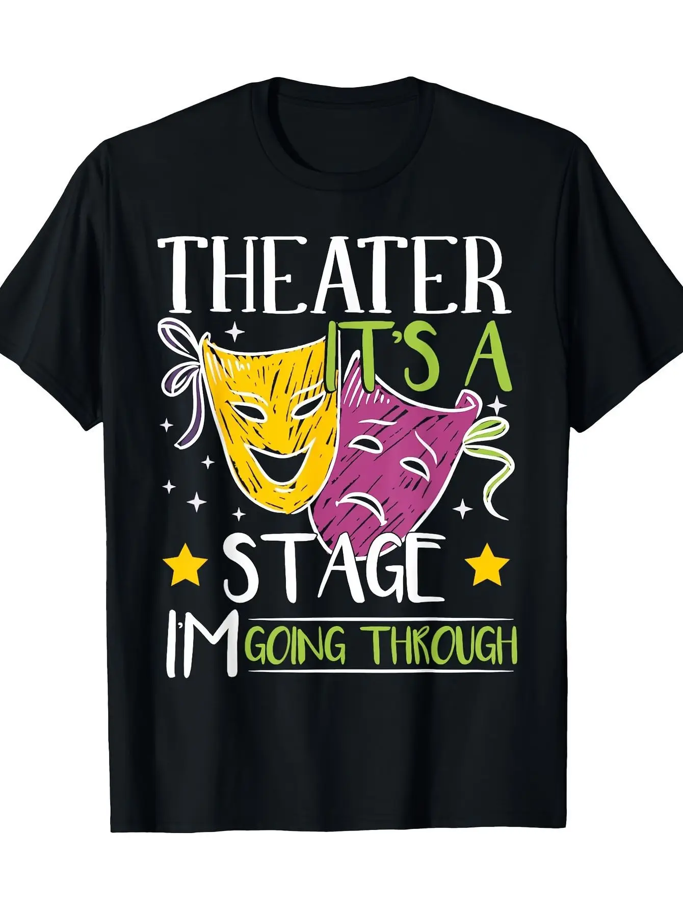 

Футболка с рисунком Theater Stage, повседневная, с круглым вырезом, с короткими рукавами, стандартный крой, геометрический узор, трикотажная ткань, с Digita для взрослых