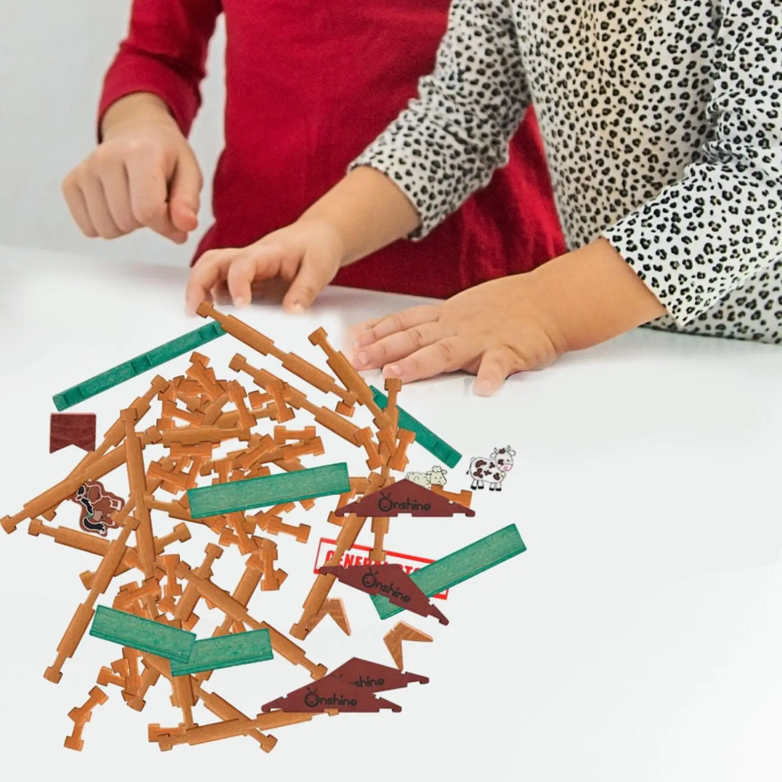 مجموعة بناء كابينة خشبية للأطفال ، مجموعة بناء ، ألعاب تكديس ، كتل خشبية ، لعبة منزل ، تعليم ما قبل المدرسة #4