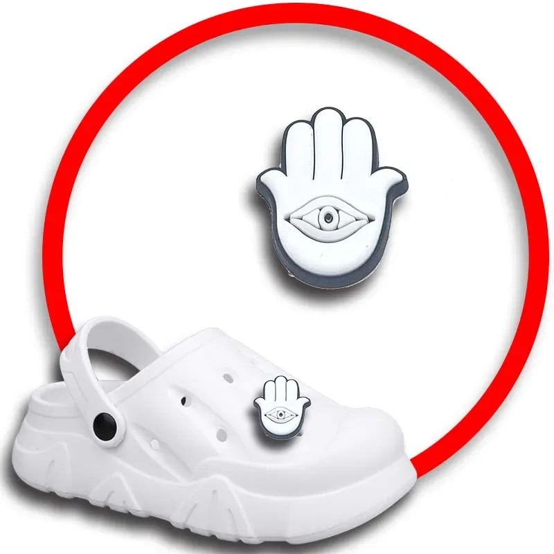 Oog Symbool Schoen Bedels Voor Crocs Sandalen Vrouwen Klompen Spelden Schoen Decoraties Accessoire Mannen Badges Meisjes Kids Schoenen Accessoires