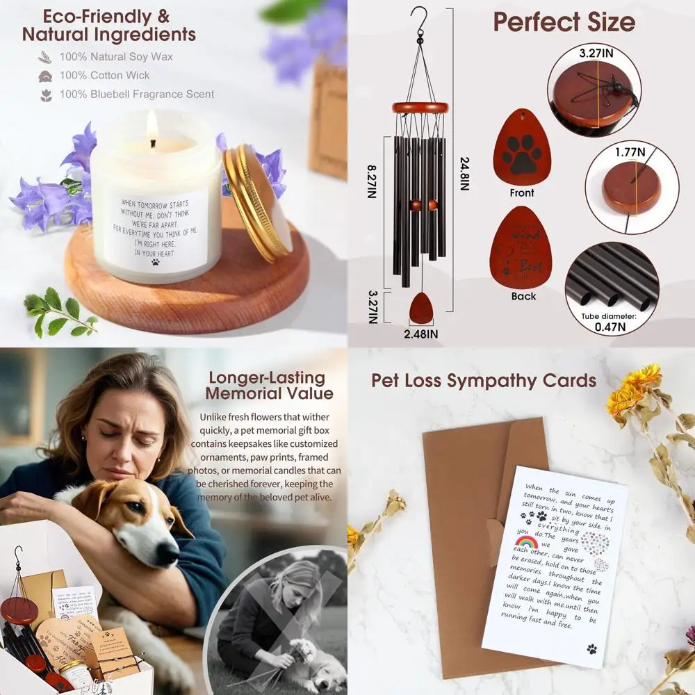 

Мемориальные подарки для потери домашних животных от потери собаки и кошки, Подарок сочувствий для потери домашних животных, Мемориальные колокольчики для домашних животных, Проход за собакой Bereavement, Rem