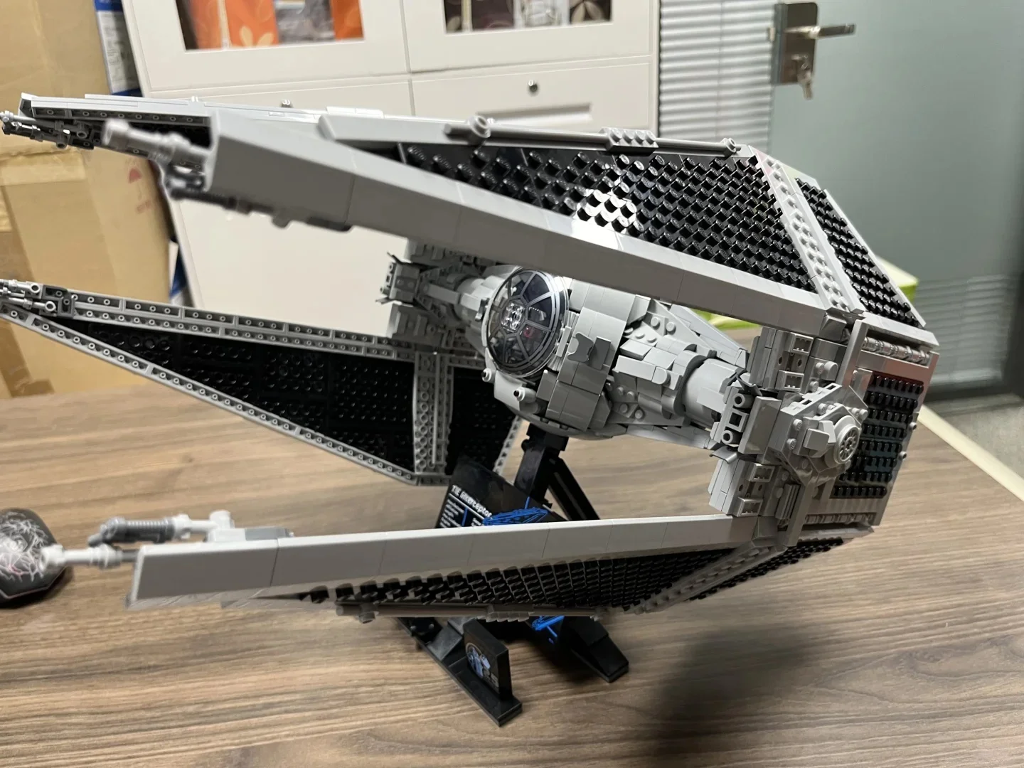 Space Gray Combat Interceptor Fighter Aircraft Model Building Bricks Kit, Home Display Ornament, Creative Festival Gift for Coll