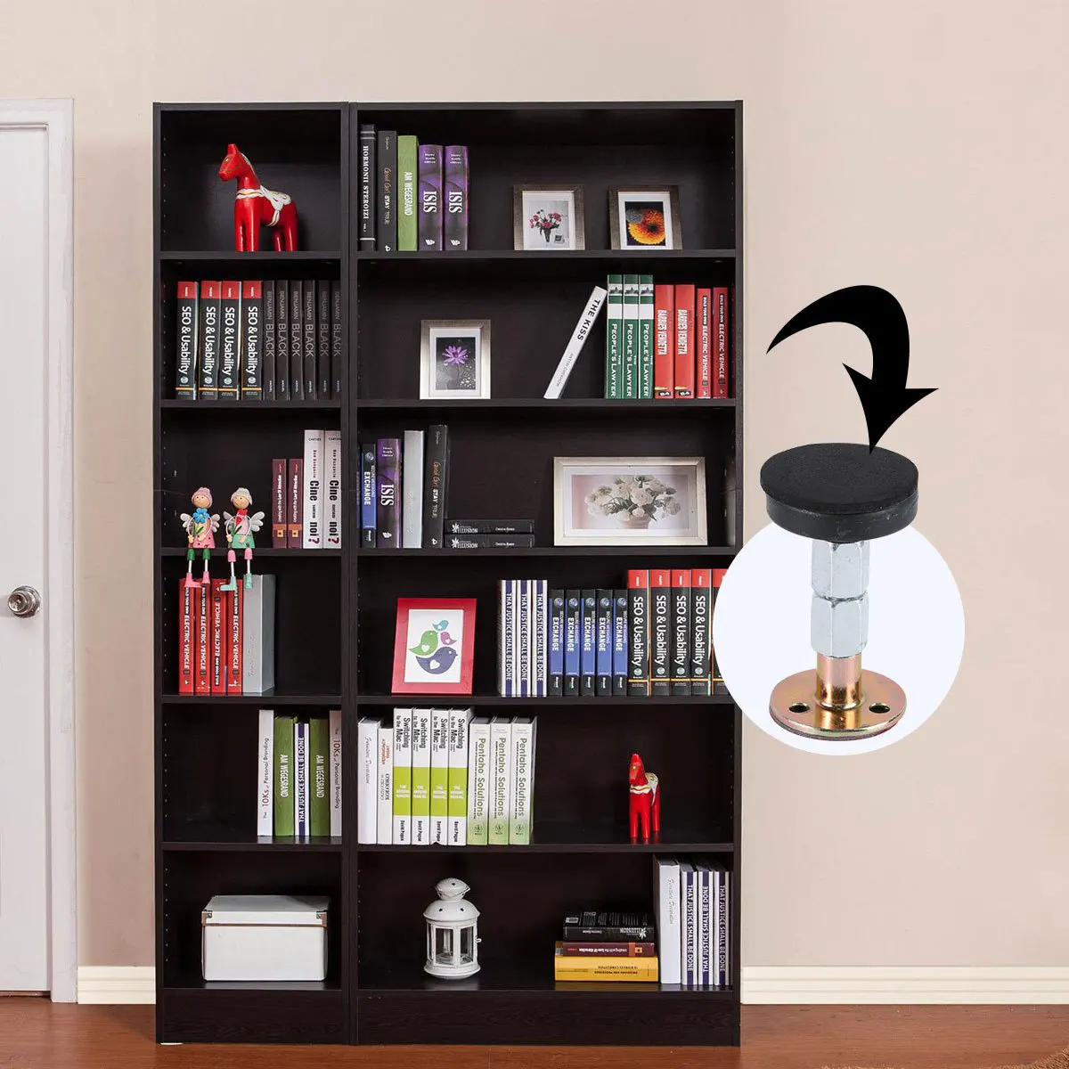 

4Pcs Metal Bedside Fixators Anti-Sliding Actuators Adjustable Wall Stabilizer Sturdy Home Furniture Support Tool 67-87mm