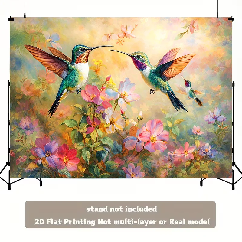 Large Floral Tapestry Wall Hanging Hummingbird Tropical Botanical Art Boho Backdrop Wallpaper Mural Decor for Living Room Bedroo