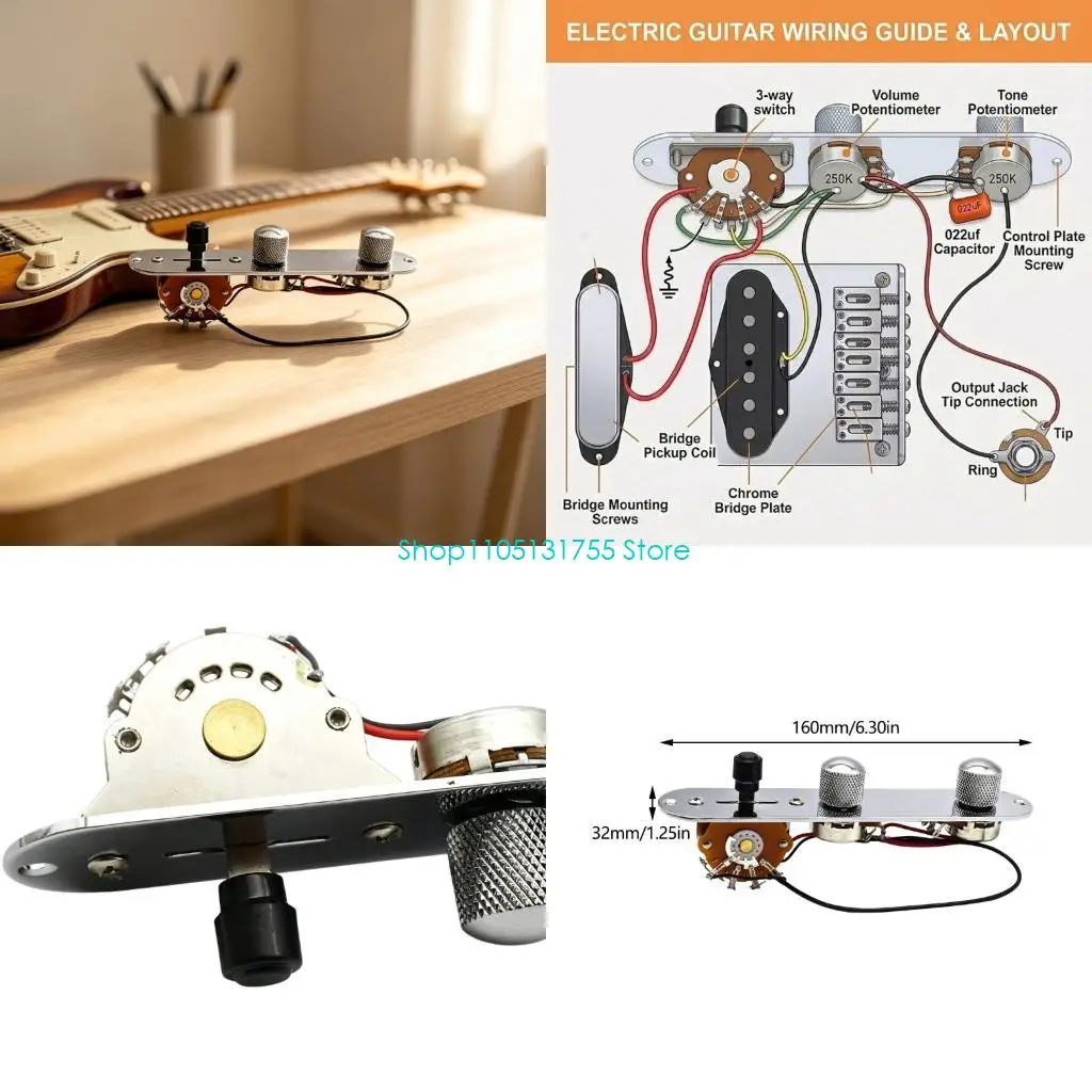 

K0EF Universal Fit 160mm Guitar Pickup Selector Panel For DIY Projects