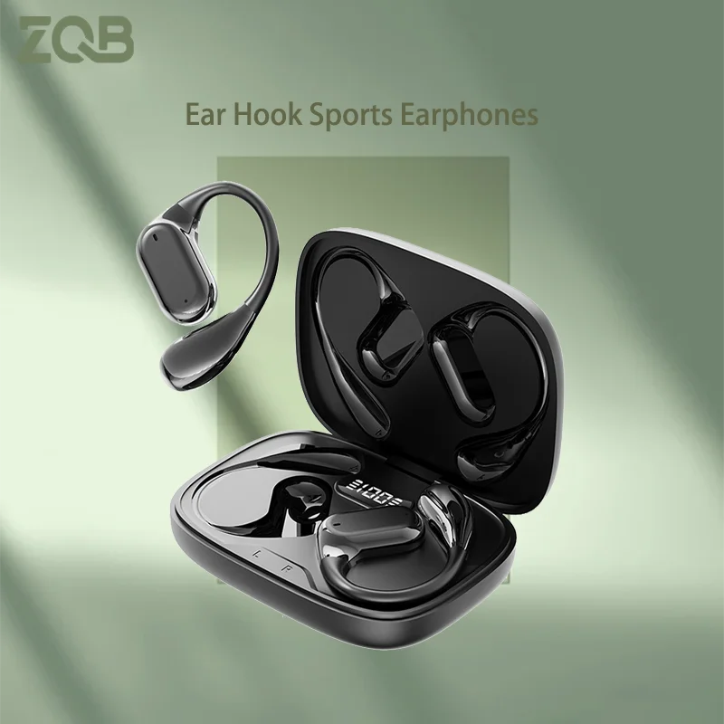 

ZQB Open-Ear Headphones Long Endurance HD Ear Hanging Type Earbuds Headsets With Microphone Work On All Smartphones Stereo Earb