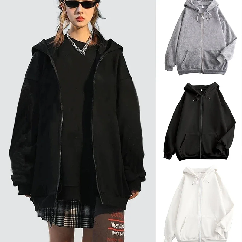 

Long Sleeve Zip Closure Sweatshirts for Women Perfect Autumn Hoodie Jackets in Casual Street Style