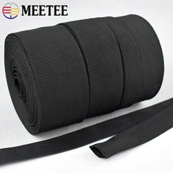 5/8/10M 20-50mm Black Nylon Webbing Tapes 1.2mm Thick Hollow Tubular Ribbon Band DIY Dog Collar Belt Sling Bag Strap Sew Trims