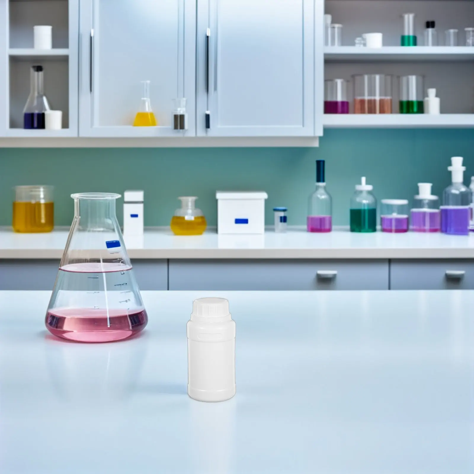 12 Pcs Plastic Bottle Wide Mouth Reagent Chemical Container Lab Bottles PE for Liquids Jar