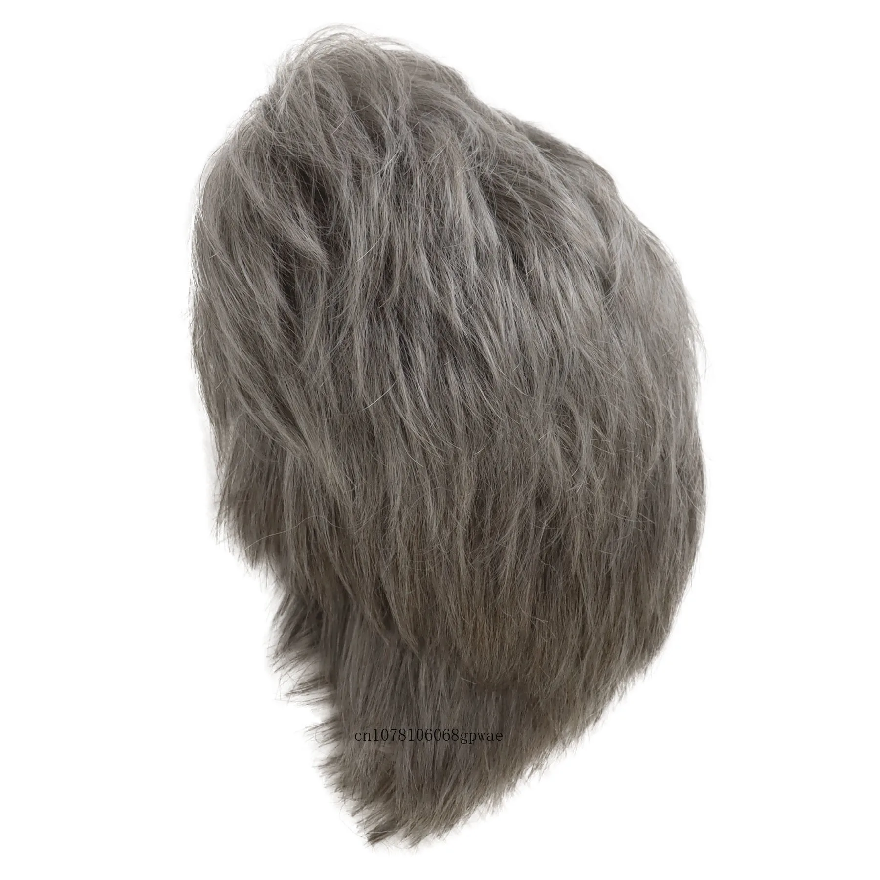 Perruque Synthétique Courte pour Homme, Coupe de Cheveux Grise, Faux Cheveux Naturels Lisses, pour Homme Âgé 03/Costume, Cosplay Classique