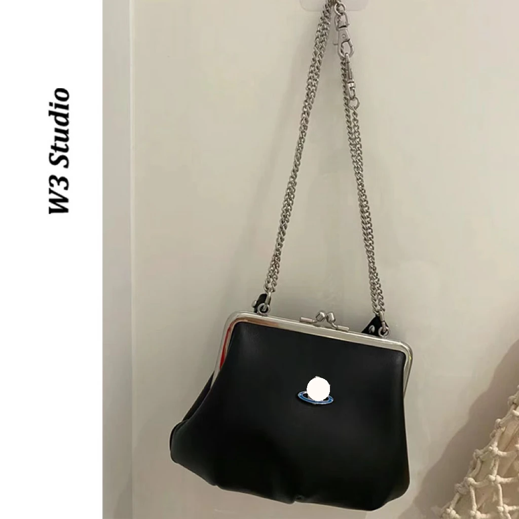 W3Studio eepskin Dumpling Bag Retro Genuine Leather Clip-On  Bag Handbag Crossbody Bag Soft Cotton  Water-Resis...