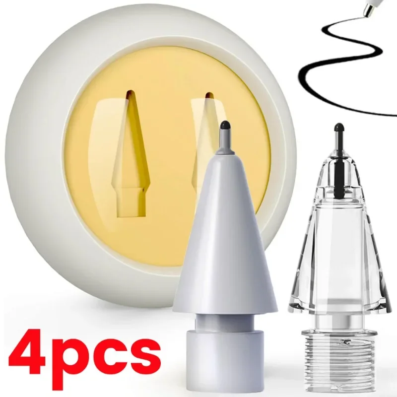

1/4pcs Silicone Pencile Tips For Pencil 1/2 Wear-resistant Stylus Pen Tip For Ipencil 1/2 4b 2b Mute Spare Nib