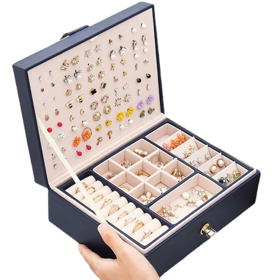 High-end European Large-capacity Multi-layer Jewelry Box Earrings Necklace Ring Jewelry Organizer Display Storage Box