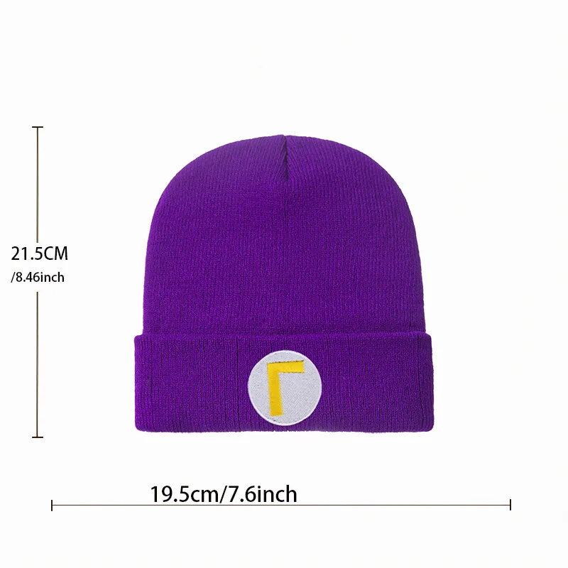 Cappello lavorato a maglia Super Luigi, berretto ricamato per cosplay anime, cappello caldo invernale unisex per uomo donna