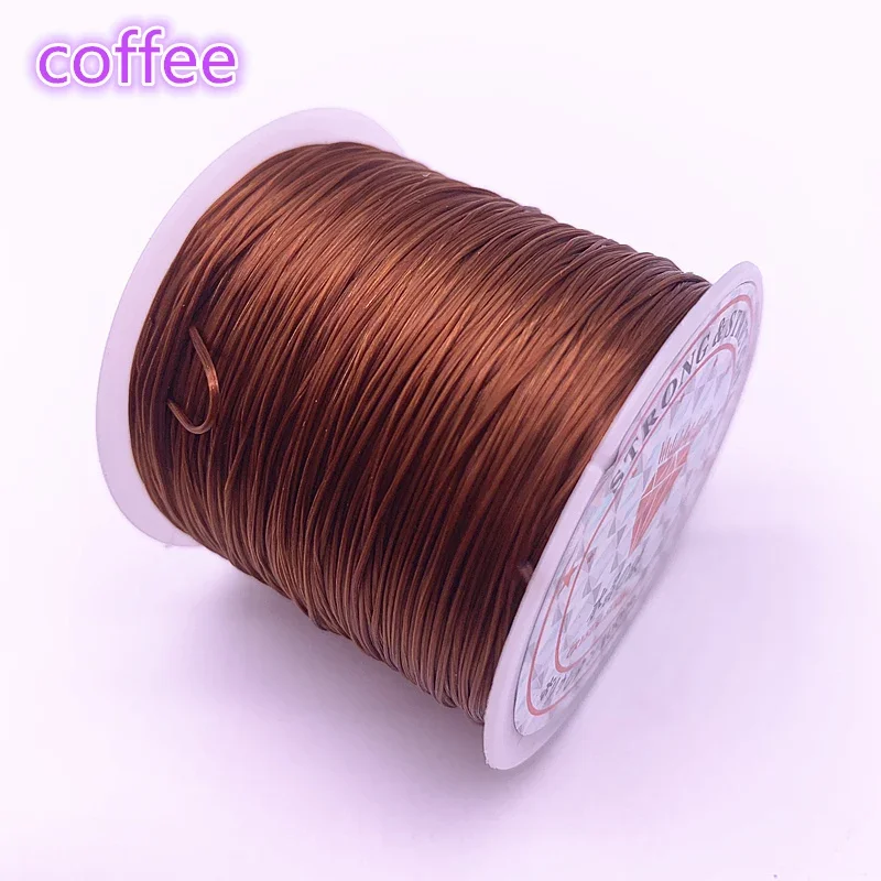 50M/Roll 0.3*0.7mm Colorful Flexible Elastic Crystal Line Rope Cord For Jewelry Making Beading Bracelet Wire Fishing Thread Rope