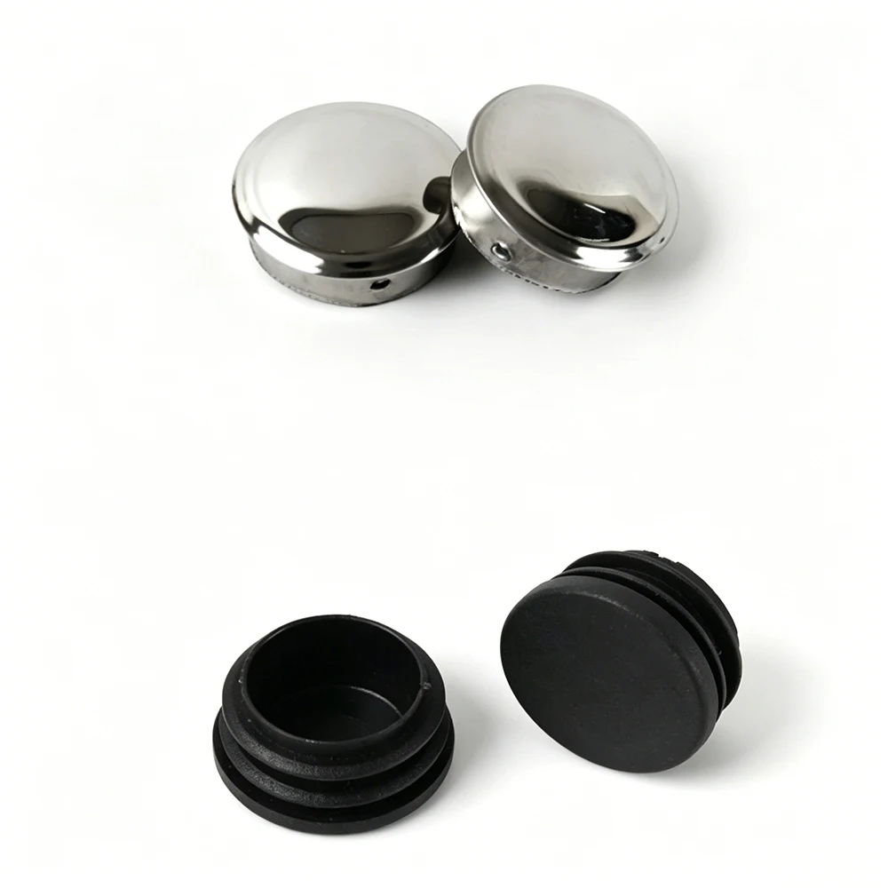 10Pcs 304/201 Stainless Steel Round Steel Pipe Hole Plug Insert End Cap Non Welding Plug Inner Plug Head Cap Decorative Cap
