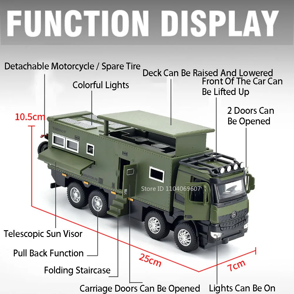 Giocattoli per auto modello camper fuoristrada in scala 1:24 Veicoli di salvataggio urbani pressofusi in lega Porte luminose sonore aperte Tirare indietro i giocattoli per i regali dei bambini