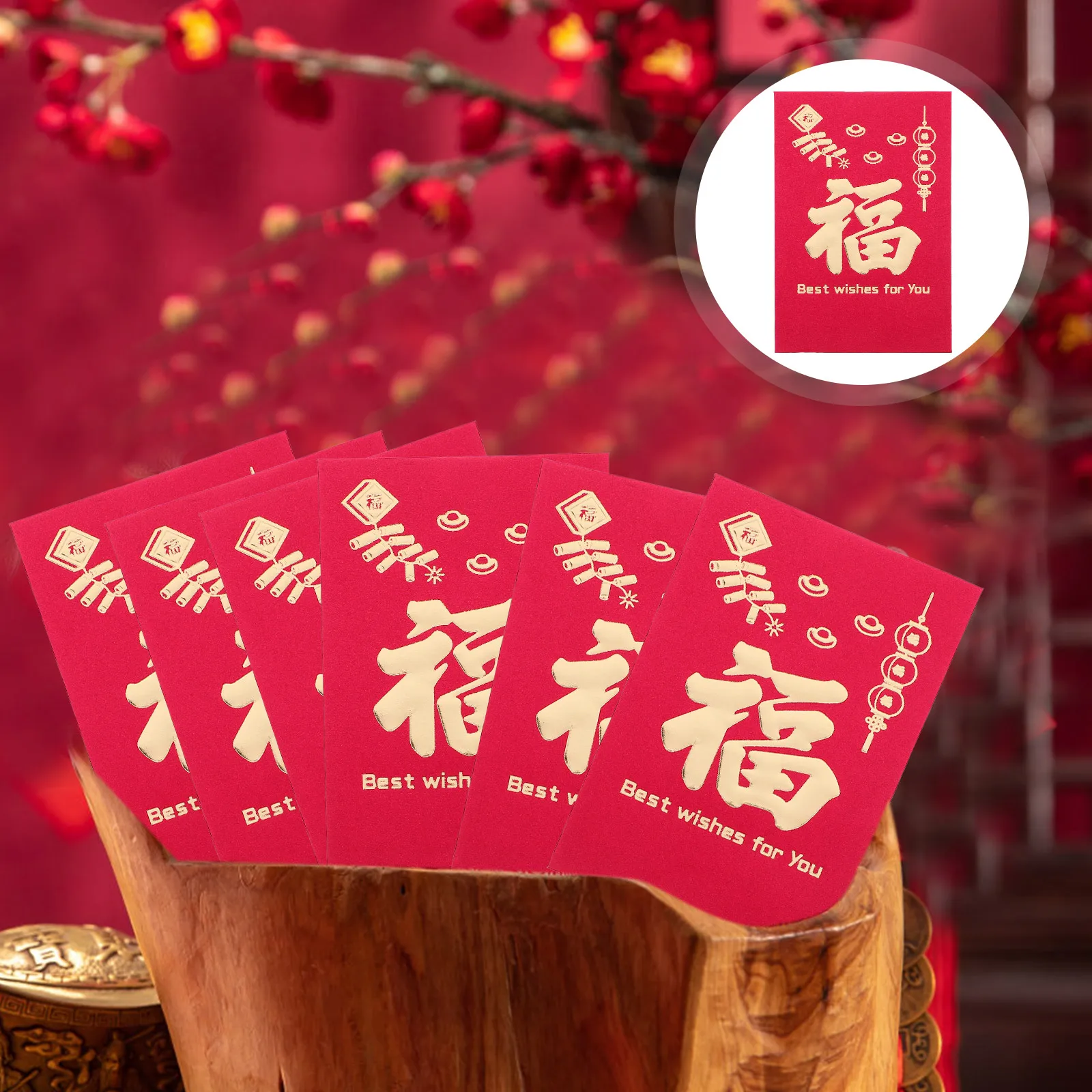 

50 Pcs Red Envelope Bag Chinese New Year Packet Lucky Money Envelopes Lunar Calendar Decorative Packets Paper
