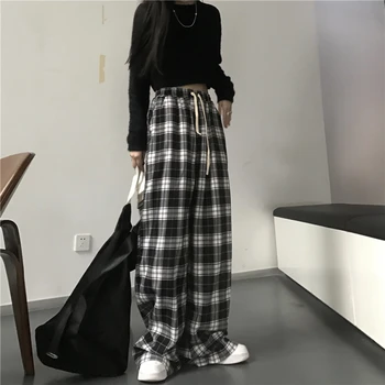 Oversize Black Plaid Sweatpants 3