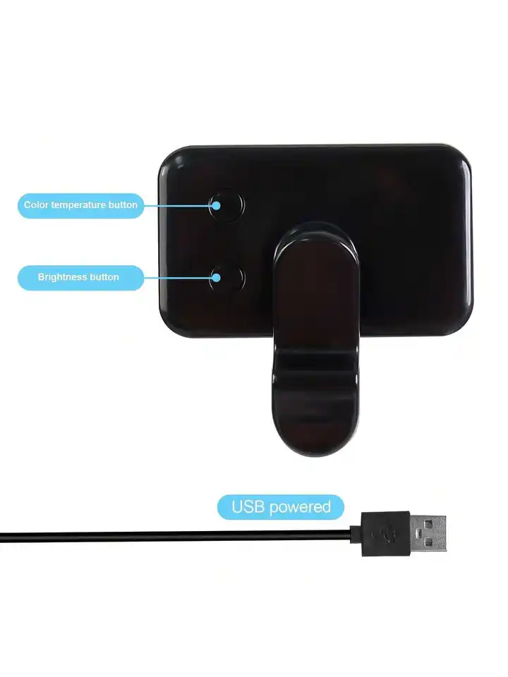 Luz de anillo LED para selfies recargable con 3 modos y clip para teléfono, cuentas de alta calidad, alimentación USB para smartphones, tablets y laptops 3
