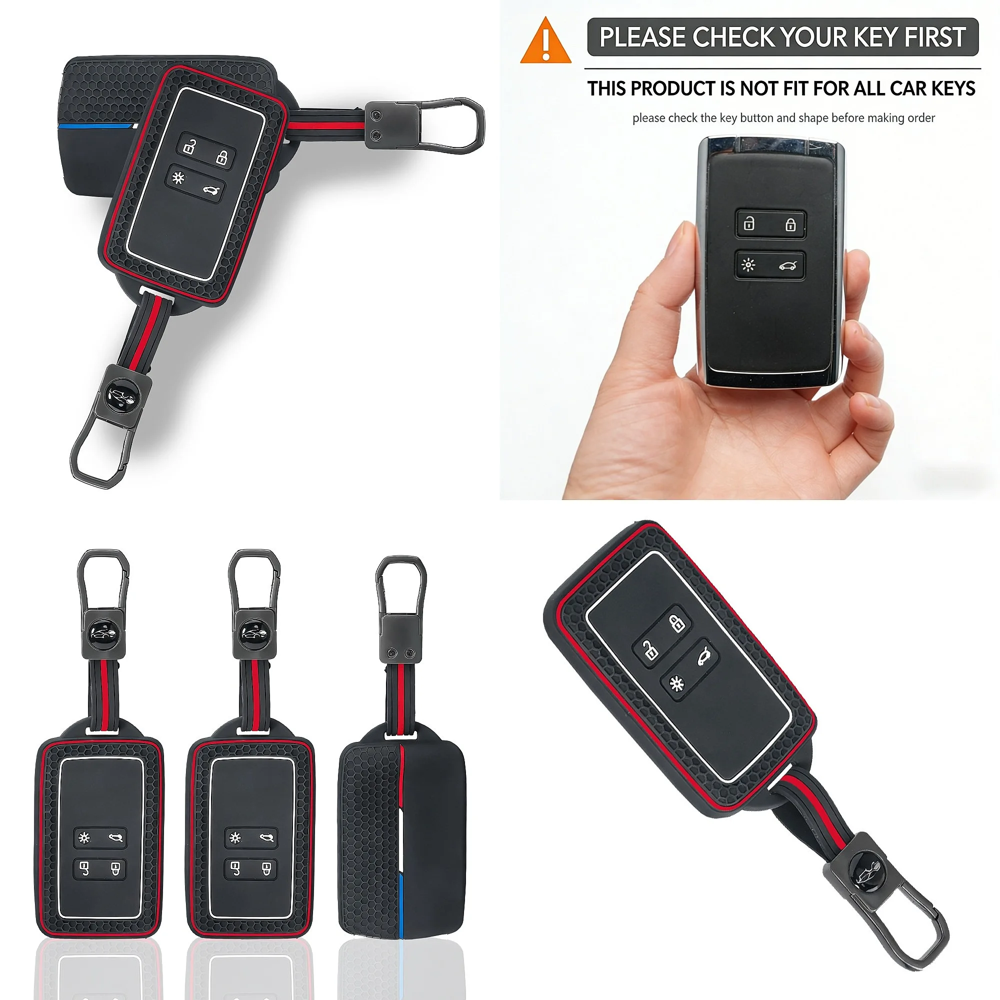New silicone car key cover case for Dacia Logan 3 for Renault Captur Zoe Espace 5 Clio Megane 4 Arkana Arcan key holder shell