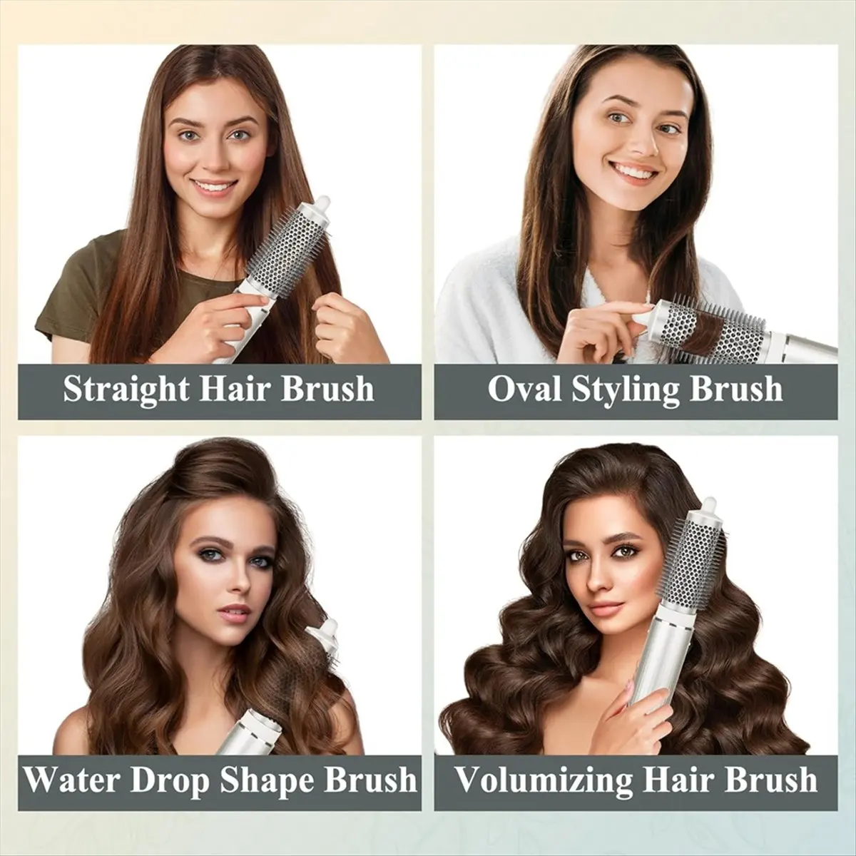 (AD11] Round Brush Attachment for FlexStyle Blow Dryers Attachments, Normal Oval Round Volumizing Brush Styling