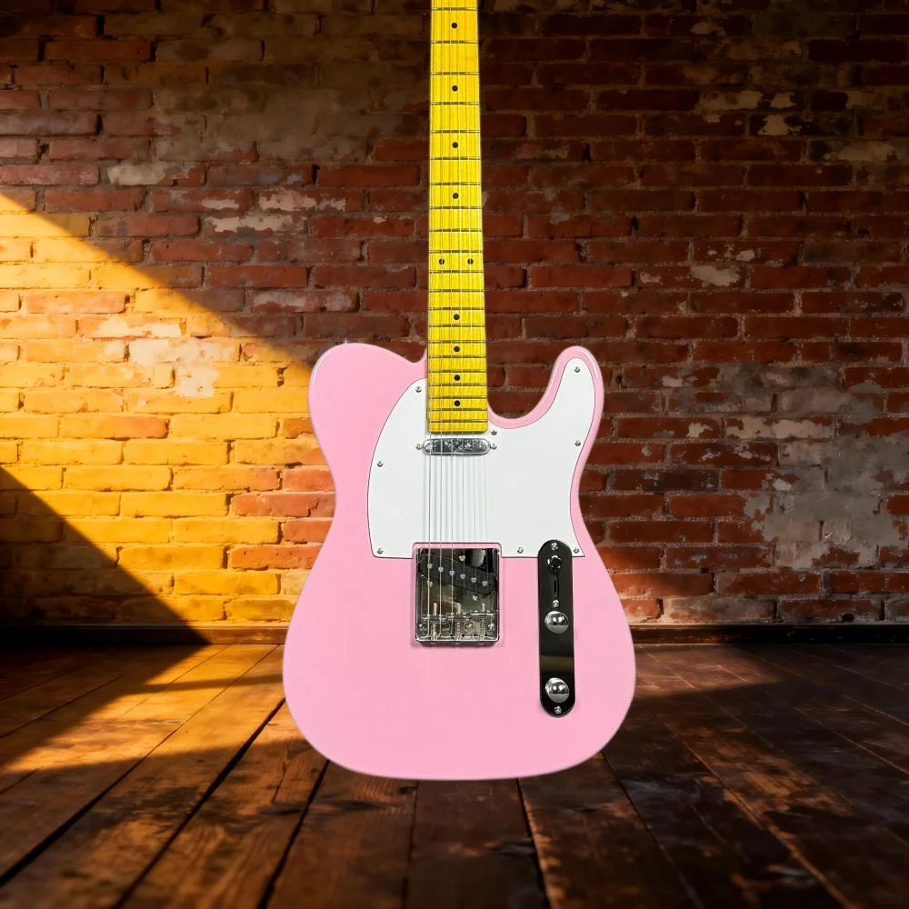 

39 Inch Pink TLE Mahogany Body Maple Fingerboard Free Delivery New Year Gift Fixed Bridge Electric Guitar
