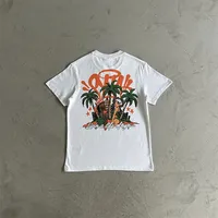 SYNA Summer New High-quality American Street Letter Printing Beach Short-sleeved T-shirt Men's and Women's Fashion