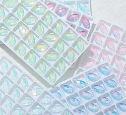 Opal Mocha glass horse eye flat back Hand Sewn Rhinestones Crystals Sewing Supplies ， For Wedding Dress Clothes Decoration