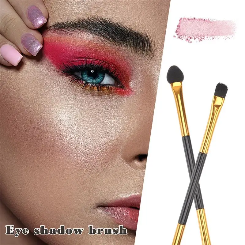 20Pcs Tweekoppige Oogschaduw Borstel Professionele Fiber Eyeshadow Brush Makeup Brush Non-stick Vrouwen Make-Up Supply