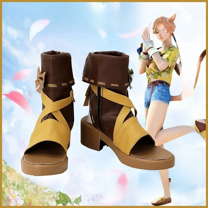 Game Final Fantasy XIV Artisan's Sandals Cosplay shoes Boots Custom Halloween Accessorie Customized