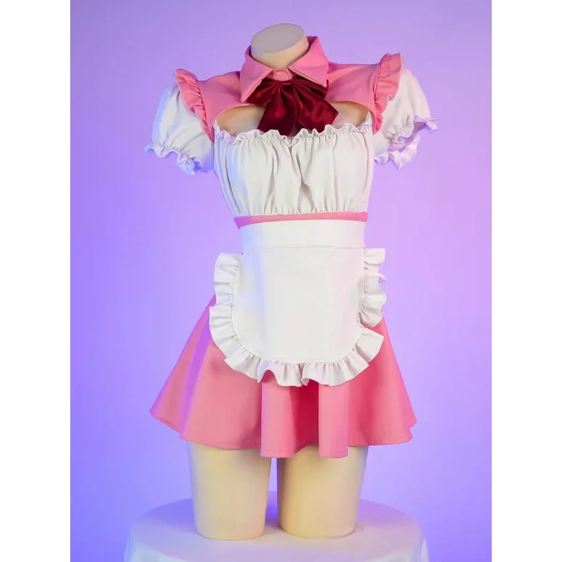 Lolita Anime Cosplay costumes high quality pink maid outfit apron dress female anchor sexy lingerie servant uniform set