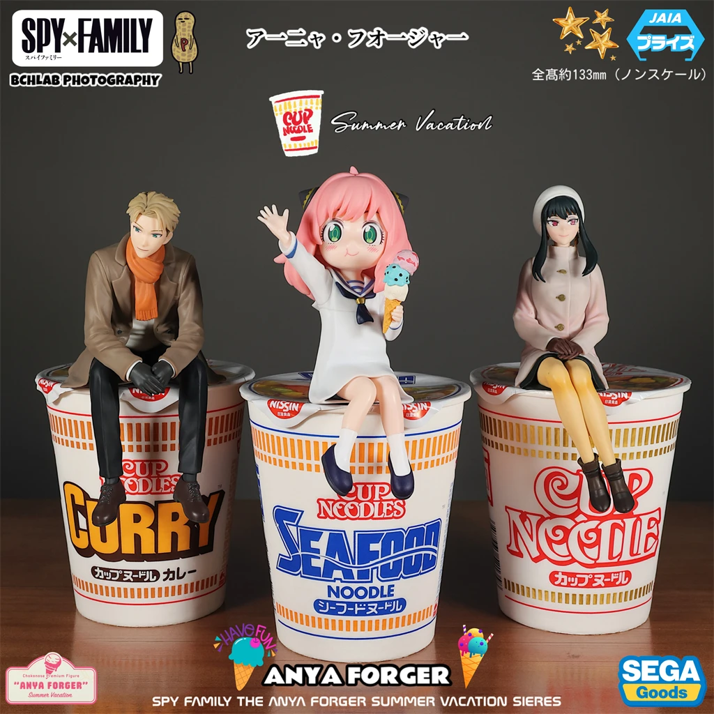 مجسم الرسوم المتحركة SEGA Spy X Family - Anya Forger Noodle Stopper Holiday Ice Cream Ver. هدية لطيفة لتزيين المكتب قابلة للجمع في المخزون