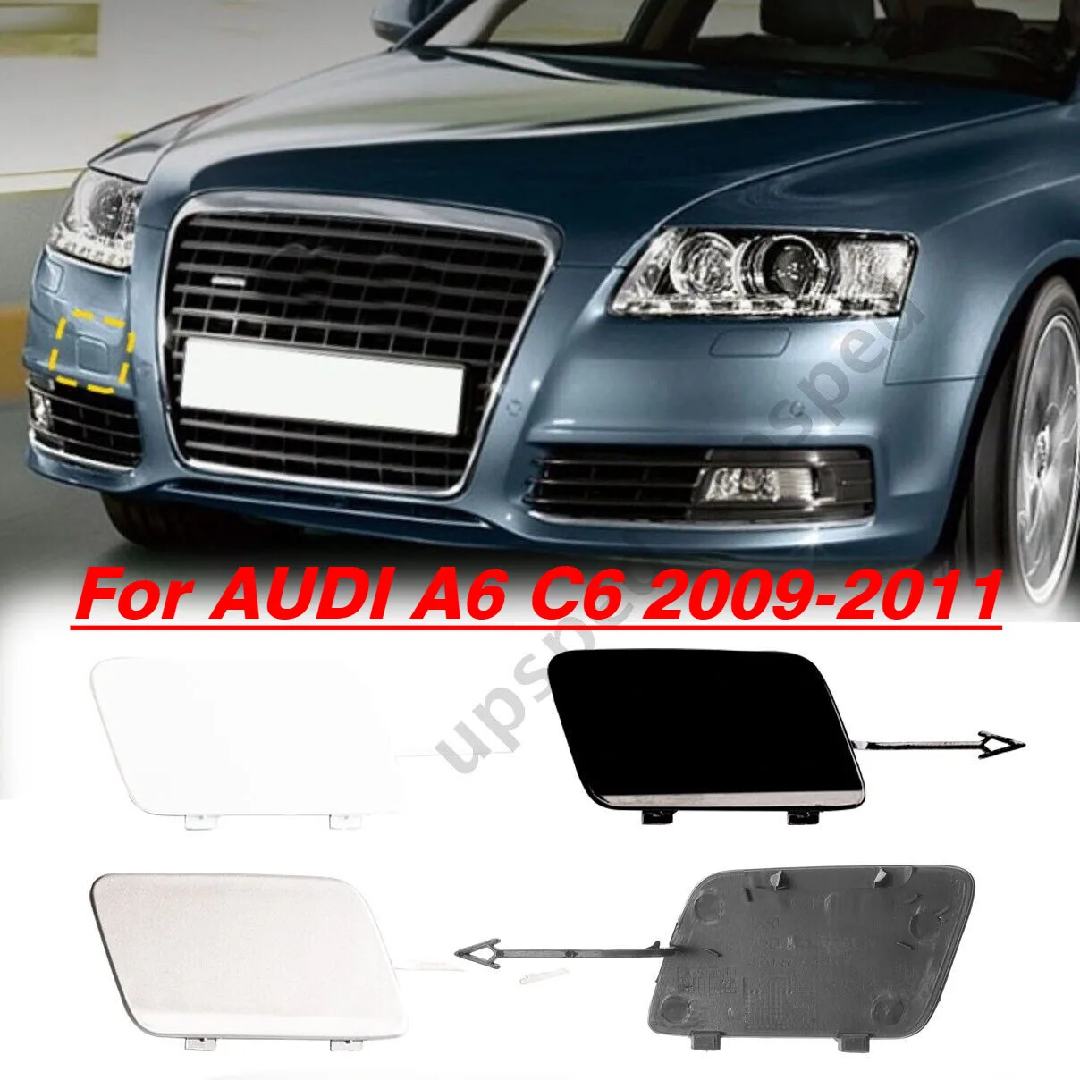

Front Bumper Tow Hook Hole Eye Cover Cap For AUDI A6 C6 2009-2011 4F0807441F New