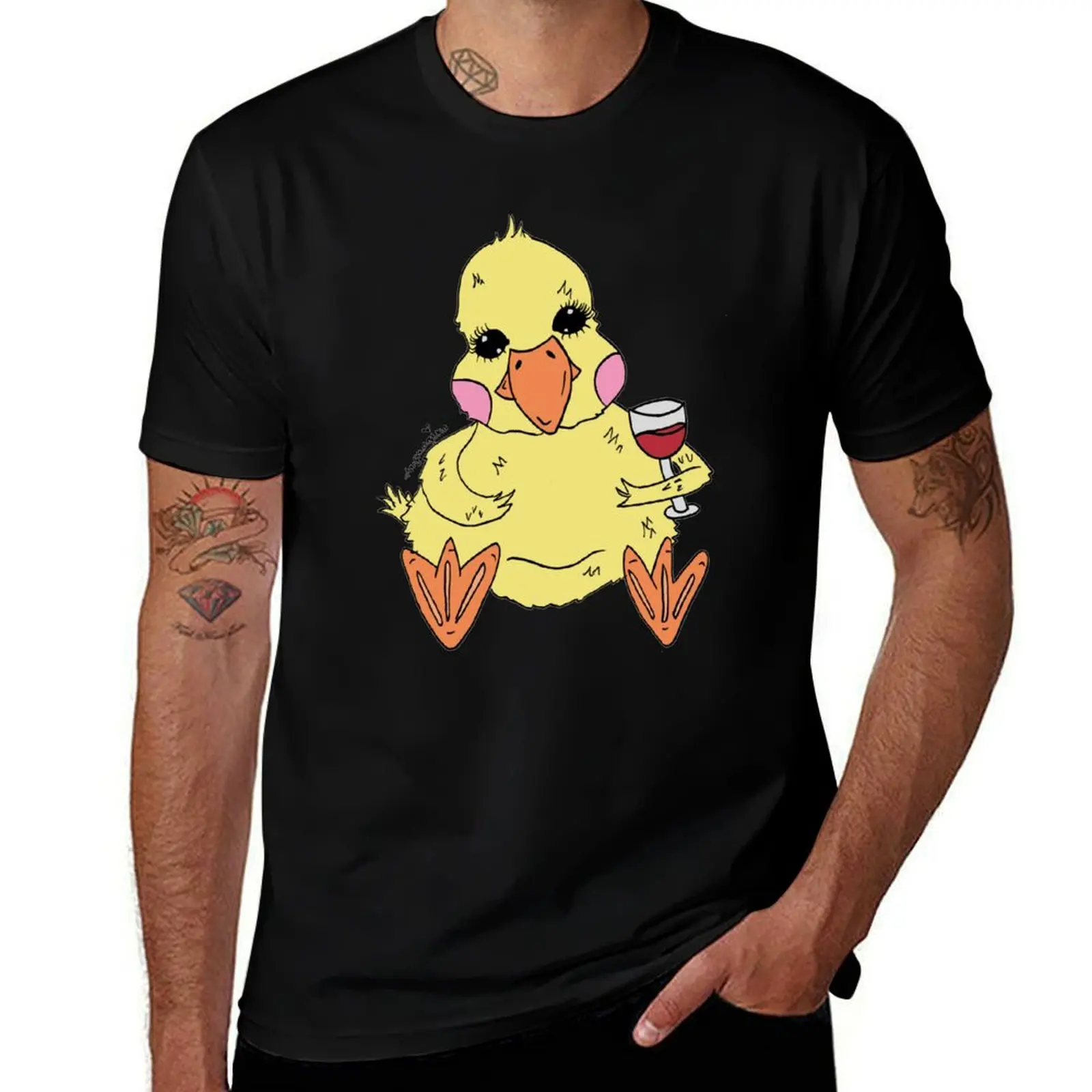 

Ducky Mo Mo Needs a Drink T-Shirt t shirts for man graphic tees cotton tshirt 100% T-Shirt