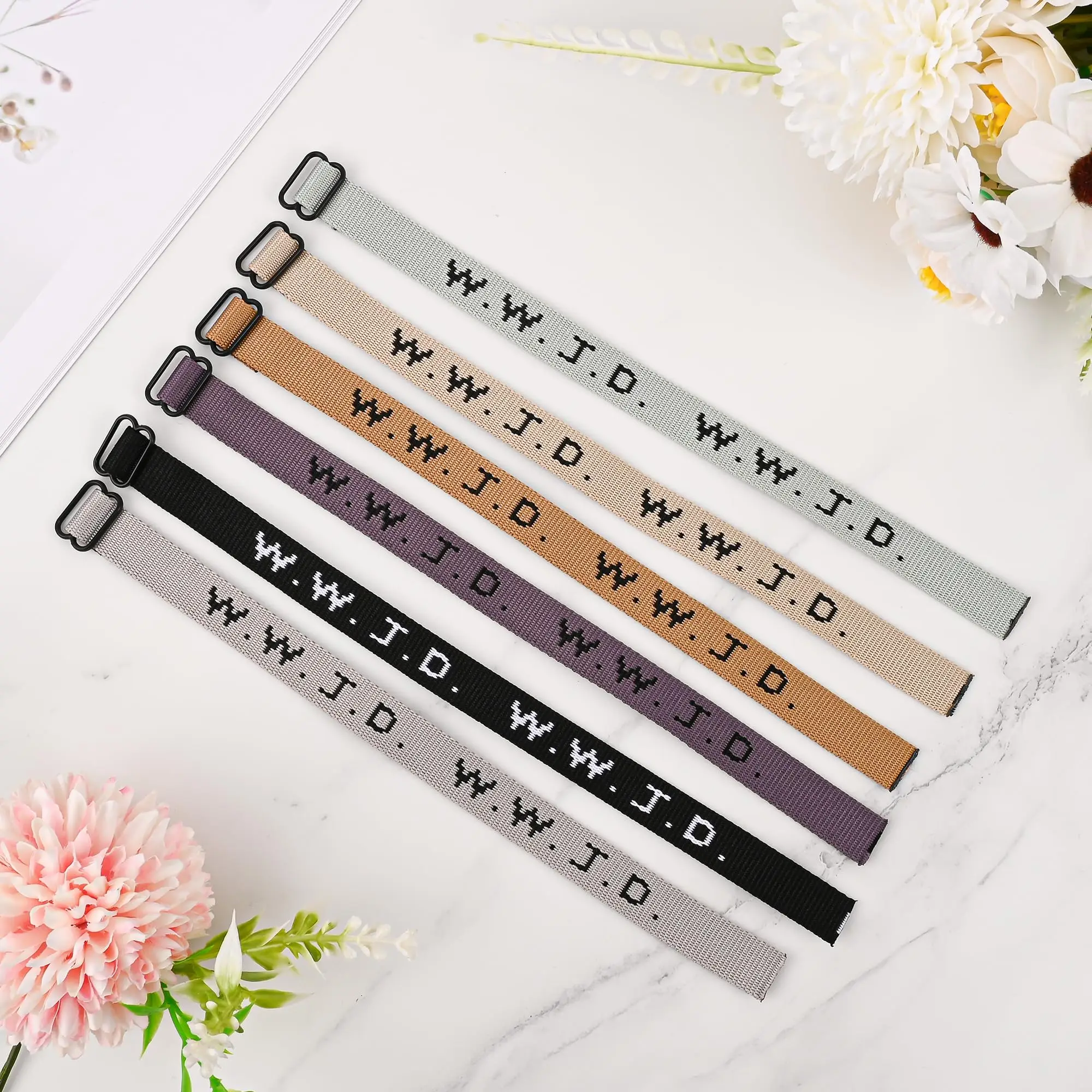 مجموعة أساور WWJD للرجال والنساء، هدايا يسوع المسيحية، أساور معصم قابلة للتعديل، ماذا سيفعل يسوع